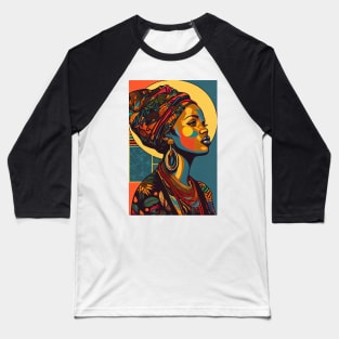 Vintage pop art style woman portrait Baseball T-Shirt